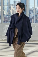 ZW COLLECTION WOOL CAPE WITH SCARF
