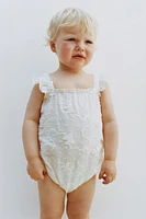 EMBROIDERED BUTTERFLY ROMPER