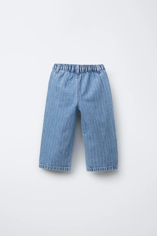 STRIPED CULOTTE JEANS