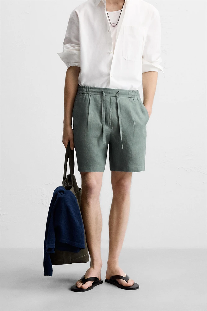 BERMUDA REGULAR FIT 100 % LIN