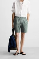 BERMUDA REGULAR FIT 100 % LIN
