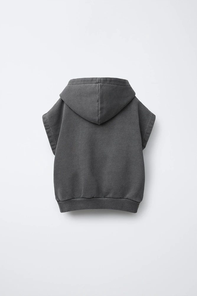 GILET À CAPUCHE PALMIER BRODÉ