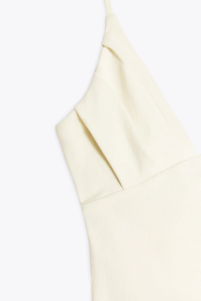 ASYMMETRIC RUCHED STRETCH TOP