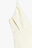 ASYMMETRIC RUCHED STRETCH TOP