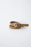 CEINTURE EFFET DAIM AVEC BOUCLE FLEUR