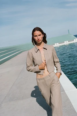 SHORT HERRINGBONE JACKET