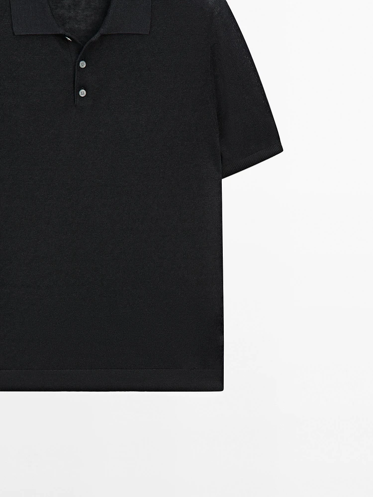 Polo en maille 100 % lin
