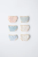 AGES 2-6/ SIX-PACK OF DAISY PRINT BRIEFS