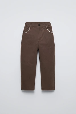 LACE TRIM BALLOON LEG PANTS