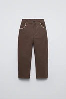 LACE TRIM BALLOON LEG PANTS