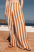 LIMITED EDITION STRIPED WIDE-LEG PANTS