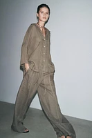 PANTALON LARGE 100 % LIN COLLECTION ZW