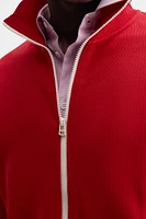 TEXTURED ZIP SWEATSHIRT