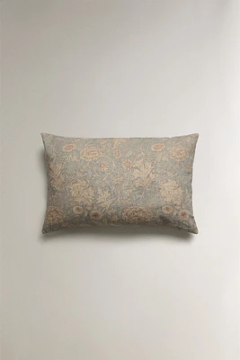 MORRIS & CO. WASHED LINEN PRINTED THROW PILLOW COVER