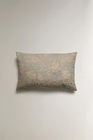 MORRIS & CO. WASHED LINEN PRINTED THROW PILLOW COVER
