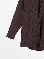 Flowing pinstripe kimono