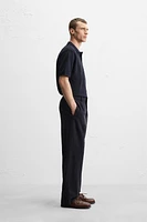 WASHED PIQUÉ TEXTURED POLO SHIRT
