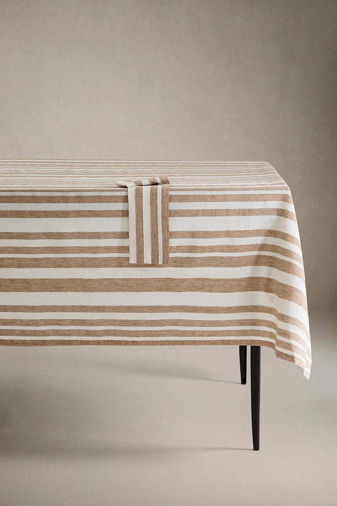 STRIPED LINEN TABLECLOTH