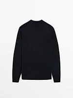 Merino wool V-neck knit cardigan