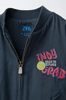 BLOUSON BOMBER LÉGER À TEXTE BRODÉ