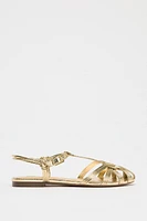 METALLIC STRAP FISHERMAN SANDALS