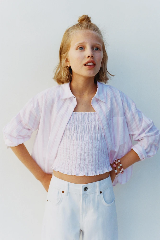 STRIPED SHIRT AND TOP SET