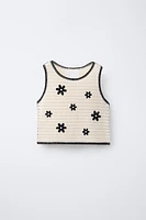 TOP EN MAILLE CROCHET FLEURS
