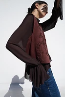 EMBROIDERED FAUX SUEDE VEST