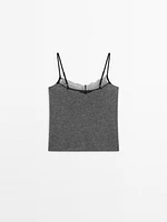 Lace-trimmed camisole top