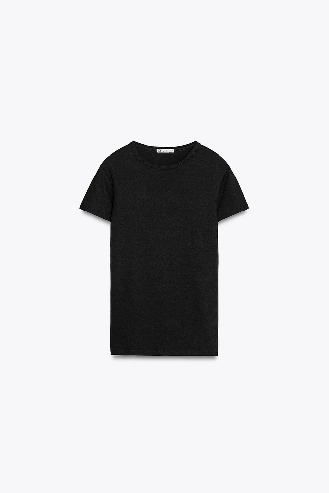 SHORT SLEEVE RIB TOP