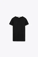 SHORT SLEEVE RIB TOP