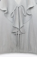 RUFFLED FLOWY BLOUSE