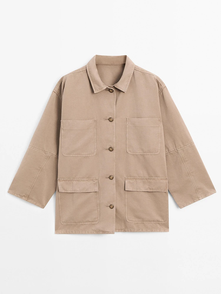 Veste avec poches coton fantaisie