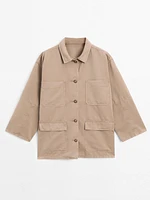 Veste avec poches coton fantaisie
