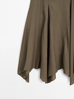 Asymmetric flounce midi skirt