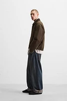 CONTRAST COLLAR CANVAS JACKET