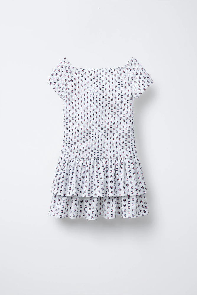 RUFFLED TEXTURED DRESS