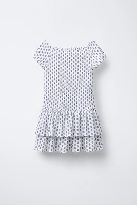 RUFFLED TEXTURED DRESS