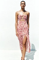 PRINTED RUSTIC MIDI DRESS