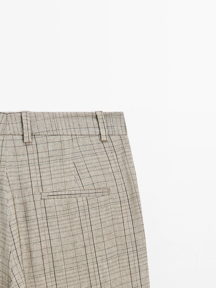 Pantalon de tailleur imprimé à carreaux