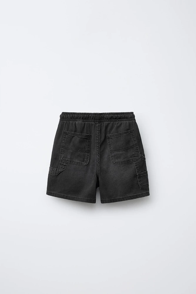 DENIM SHORTS WITH ELASTIC WAIST