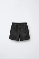 DENIM SHORTS WITH ELASTIC WAIST
