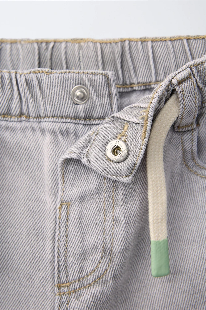 DRAWSTRING BAGGY JEANS