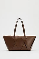 LONG WOVEN SHOPPER BAG