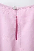 ROBE EN POPELINE AVEC LACETS ET BRODERIES