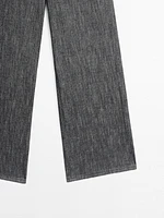 Mid-rise wide-leg trousers
