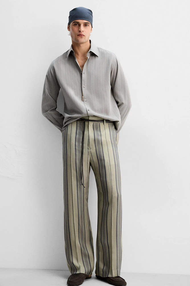 LIMITED EDITION 100% CUPRO STRIPED PANTS