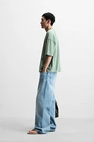 T-SHIRT EN MAILLE IMPRIMÉ DÉLAVÉ