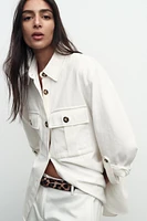 OVERSHIRT WITH CONTRASTING TOPSTITCHING