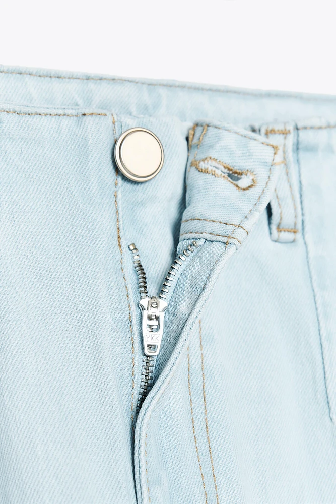 Z1975 BELTED HIGH RISE CROPPED WIDE LEG JEANS